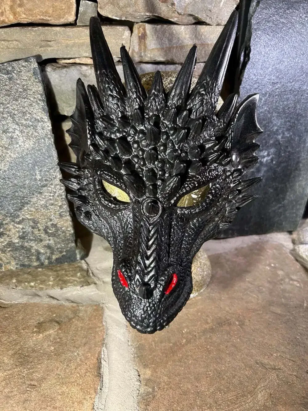 Black Dragon Mask 3D foam Halloween Dress up fantasy